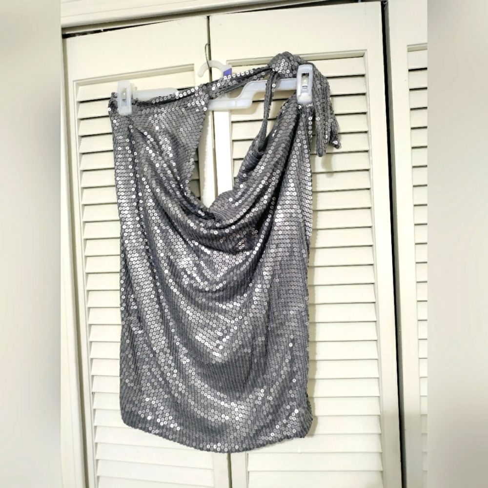 Halter neck shimmer dress